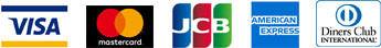 VISA MasterCard JCB AMERICANEXPRESS DinersClubINTERNATIONAL